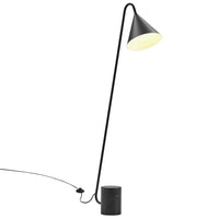 Modway Ayla Marble Base Floor Lamp - Black-Metal Shade & Post
