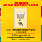 Glad Small Compostable Drawstring Bags - Unscented - 10 L - 15 Pack-100% COMPOSTABLE: Certified compostable by industry standards authority, BPI and BNQ. Meets the requirements of municipal compost programs and ASTM D6400