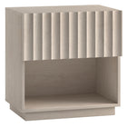 Hudson&Canal Jason Rectangular Fluted Nightstand - 24" W - Alder White-Modern contemporary design for your bedroom, guest suite, or anywhere you need a little extra storage