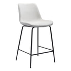 Zuo Byron Counter Stool - White-Ergonomic and supportive footrest