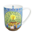 Oscardo Dancing Women by Leah Dorion Porcelain Mug - 485ml-Indigenous Art Design - Dancing Women Leah Dorion, Métis artist, artwork celebrating cultural heritage and tradition
