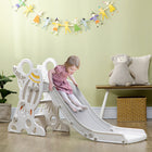 Qaba Toddler Climber Slide Playset Indoor - Grey-Made of safe PE and PP with smooth surface and rounded corners 