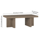 Hudson&Canal Dimitra 44"W Rectangular Coffee Table - Antiqued Grey Oak-9