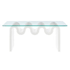 Modway Ondine Glass Top Coffee Table - White-7