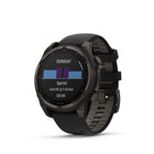 Garmin fēnix 8 - Solar Outdoor Recreation/Adventure Watches - 47 mm - Sapphire, Carbon Gray DLC Titanium with Black/Pebble Gray Silicone Band-9