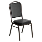 Flash Furniture HERCULES Series Crown Back Stacking Banquet Chair in Black Vinyl - Gold Vein Frame-500 lb. Weight Capacity