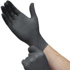 Suretouch 5-Mil Nitrile Disposable Gloves - Large - Black - 100 Pack-Non-sterile and rolled cuff