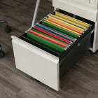 Vinsetto 3-Drawer Steel Letter/A4 Filing Cabinet with Lock & Wheels - White-Made of powder coated steel for easy cleaning and sturdiness   
