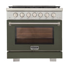 Kucht 36" KFX-X Series Pro Style Propane Gas Range - Stainless Steel/Olive Green-New true simmer burners for precise low heat cooking