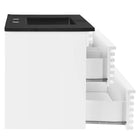 Modway Render 36" Wall-Mount Bathroom Vanity - White/Black-8