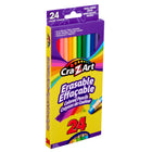 Cra-Z-Art Erasable Coloured Pencils - Assorted Colours - Set of 24-Erasable convenience, each pencil comes with an eraser, allowing for easy corrections and adjustments