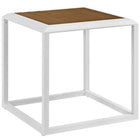 Modway Stance Outdoor Patio Aluminum Side Table - White Natural-Contemporary Outdoor Side Table