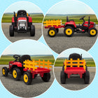 Aosom 12V Kids Ride-On Tractor with Trailer and Remote Control - Red-Power indicator to monitor how much power is remaining in the battery 