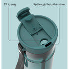 Contigo DualSip Plastic Water Bottle with 2-Way Lid and Carrying Strap - 28 oz (828 ml)-100% leakproof: Click the lid closed to lock out spills