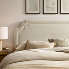 Modway Magnolia Upholstered Fabric Queen Size Headboard - Ecru-Scalloped Silhouette