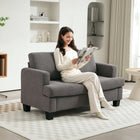 HOMCOM 54.3" Loveseat Sofa with Cushions - Dark Grey-12cm thick, high-density sponge seat with S-springs