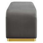Modway Koda Performance Velvet Waterfall Long Bench - Brass/Storm Grey-Metal Base