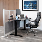 Luxor Modular Wall - 70" W x 48" H - Segmented Grey Frame, Frosted Acrylic, Cool Grey PET-Enhances light flow while reducing distractions