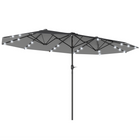 Outsunny Double-Sided Patio Umbrella - Dark Grey-Suitable for gardens, patios, and other outdoor spaces