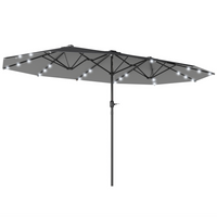Outsunny Double-Sided Patio Umbrella - Dark Grey-Suitable for gardens, patios, and other outdoor spaces