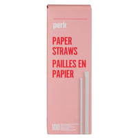 Perk Paper Straw - White - 100 Pack-7.75" length