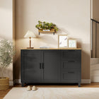 HOMCOM Modern 47.2" L Sideboard Buffet Cabinet with Soft-Close Doors - Black-Versatile for kitchen, dining room, entryway, or living space