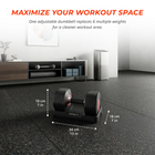 MotionGrey V2 Adjustable Dumbbell Set with Quick-Change Dials and Storage Bases for Home Gym - 5-26.5 lb - 2 Pack-Colour: Black