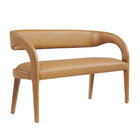 Modway Pinnacle Vegan Leather Accent Bench - Tan-Modern Accent Bench