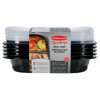 Rubbermaid TakeAlongs Divided Meal Prep Containers - 887 mL (3.7 Cup) - Black - 5 Pack-Rubbermaid divided food storage containers are great for sandwiches, entrees and sides, lunch, snacks, meal prep, and more