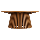 Modway Lane 39" Round Outdoor Teak Wood Coffee Table - Natural-Protective Floor Pads