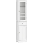 Kleankin Storage Cabinet with Multiple Shelves & Drawer - White-2 cabinets and a drawer provide ample storage space
