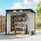 Outsunny 6' x 4' Outdoor Storage Shed -  Teak-Two ventilation slots allow fresh air in
