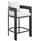 Modway Tahoe Outdoor Patio Aluminum Counter Stool - 36.5" - White-Aluminum Frame