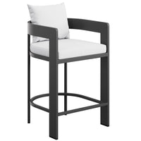 Modway Tahoe Outdoor Patio Aluminum Counter Stool - 36.5" - White-Aluminum Frame