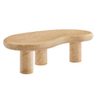 Modway Elowen Indoor/Outdoor Patio Textured Faux Travertine Coffee Table - Travertine-Modern Kidney Bean Shape