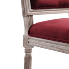 Modway Court French Vintage Performance Velvet Dining Side Chair - Natural/Maroon-8