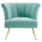 Modway Veronica Channel Tufted Performance Velvet Armchair - Mint-Sturdy Construction