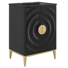 Modway Beau 24" Wood Bathroom Vanity with Basin - Black-Concentric Circle Design
