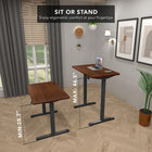 Mount-It! Compact Electric Standing Desk with 40" Table Top - Hazelnut/Black-Enjoy ergonomic comfort at your fingertips with smooth electric height adjustment between 28.7" and 46.5"