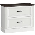 HOMCOM 2 Drawer File Cabinet for Letter/A4/Legal Hanging File Folders - White-Features two file drawers and a wide top for an organized workspace