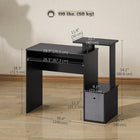 HOMCOM 39.25" Computer Desk with Sliding Keyboard Tray - Black-Smooth sliding keyboard tray can be pulled out easily