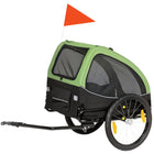 PawHut Dog Bike Trailer with 20" Wheels and Ventilated Windows - Dark Green-Universal connector fits 22" -28" wheels, ensuring a quick, hassle-free setup 