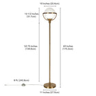 Hudson&Canal Cieonna Globe & Stem Floor Lamp with Glass Shade - Brass/White-Includes a 8 ft. cord with foot switch