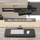 ShoppingAll Adjustable Under Desk Keyboard Tray with 25" W x 9.8" D Slide Out Drawer - Black-Tilt & Swivel Customization: Adjust the tray tilt from +6° to -22° and swivel it 180° left or right to suit your workflow
