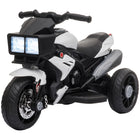 Aosom 6V Kids Electric Pedal Motorcycle with Music - White-With the working headlights, this ride-on motorcycle can provide an authentic riding experience to your kids 