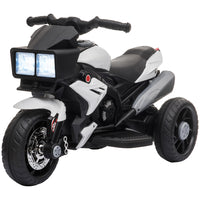 Aosom 6V Kids Electric Pedal Motorcycle with Music - White-With the working headlights, this ride-on motorcycle can provide an authentic riding experience to your kids 