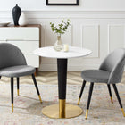 Modway Zinque 28" Dining Table - Gold White-MDF Tabletop
