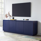 Hudson&Canal Hanson TV Stand for TV's up to 75" - Dark Blue-Features easy assembly