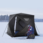 Outsunny 4-Person Insulated Ice Fishing Tent - Portable Ice Fishing Shelter with Ventilation Windows-Accessories: 8 x ground stake, 4 x cord loop    