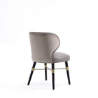 Manhattan Comfort Strine 21.65" Modern Velvet and Leatherette Upholstered Dining Chair - Dark Taupe-Weight Capacity: 300 lb